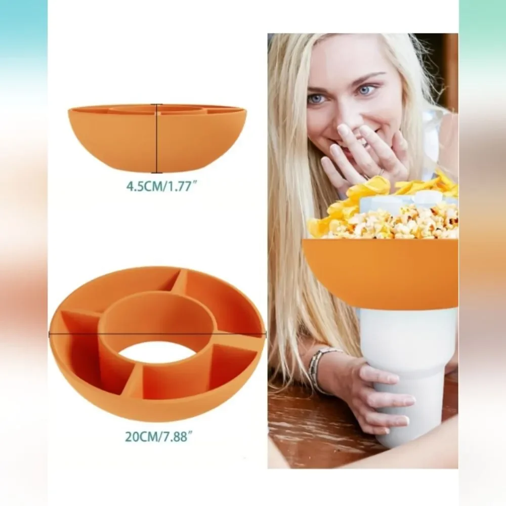 DMTINTA Reusable Snack Ring for Cup 40 oz - Red Orange NWT
